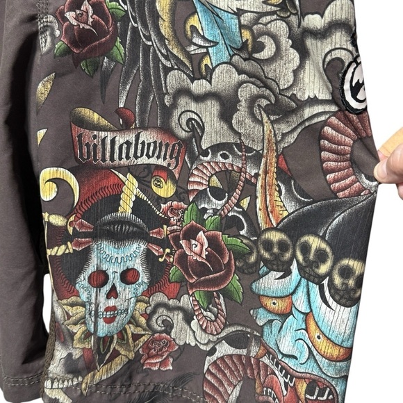 Billabong Mexico Bali Lotus Flower Cobra Snake Eagle Talon Surf Board Shorts 32 - Picture 3 of 16